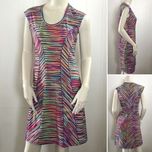 Rainbow Striated Athletic Wear Dress